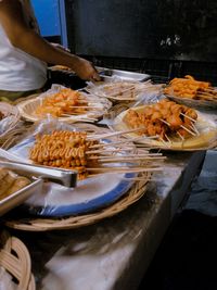 High angle view of food on table