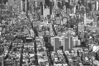 Aerial view of modern buildings in city