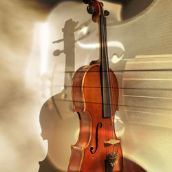 Double exposure image of violin