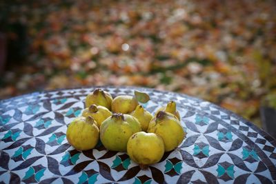 Close-up of fruits on table