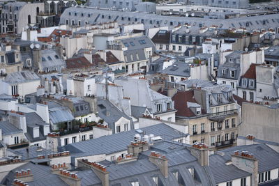 High angle view of buildings in city