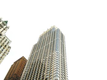 Low angle view of modern building against clear sky