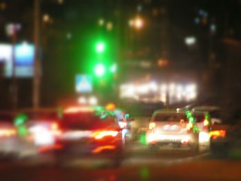 Defocused lights in city at night