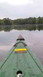 Yellow floating on water against sky