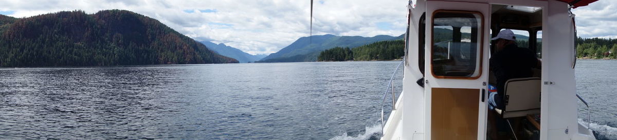 Panoramic view of mountains against sky