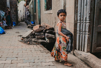 Portrait of woman on street