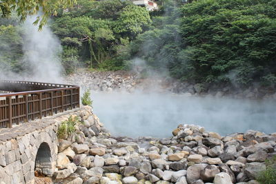 Scenic view of waterfall