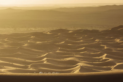 Scenic view of desert during sunset