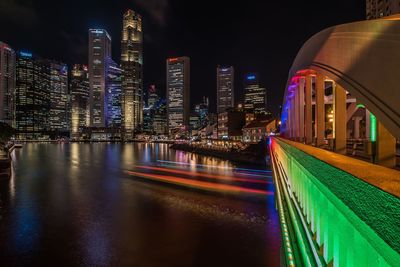 Illuminated city at night