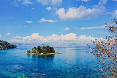 Scenic view of island against sky