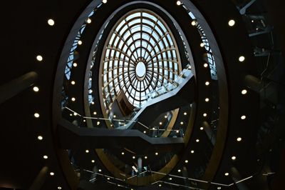 Low angle view of illuminated ceiling