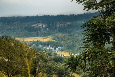 High angle view of a random village