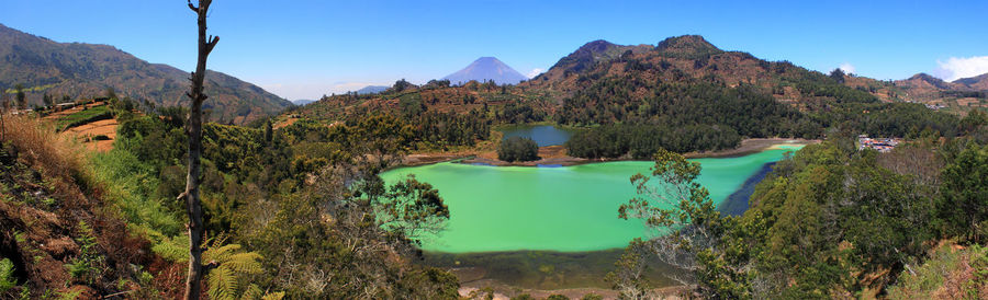 Scenic view of mountains against clear sky