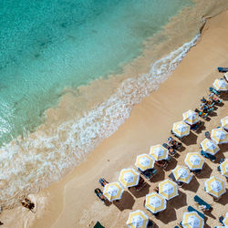 High angle view of beach