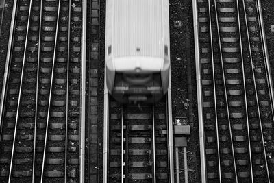 Low angle view of train on railroad track