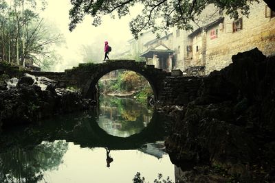 Reflection of trees in river