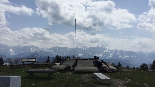 Scenic view of mountains against sky