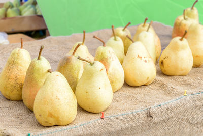 High angle view of fruits on table