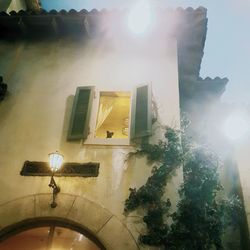 Low angle view of illuminated building