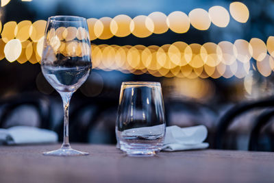 Luxury table settings for fine dining with and glassware, beautiful blurred  background. for events,