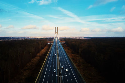 Large bridge over river with cars traffic