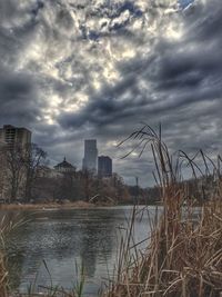 View of river against cloudy sky