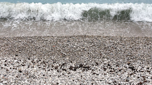 Waves splashing on rocks