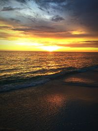 Scenic view of dramatic sky over sea