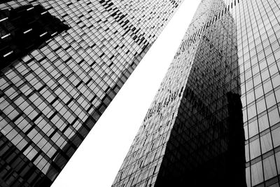 Low angle view of modern buildings against sky