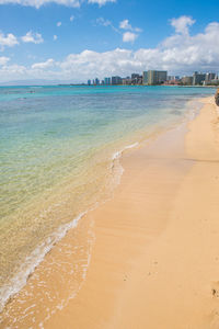 Scenic view of beach against sky