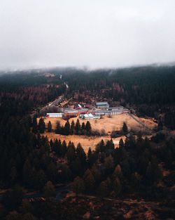 Aerial view of buildings against sky