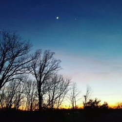 Silhouette bare trees against sky during sunset