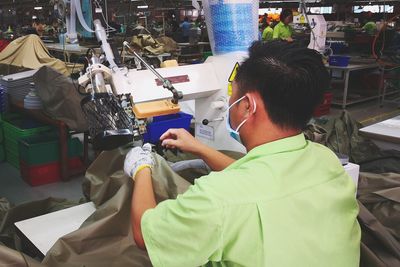 Man working in shopping mall