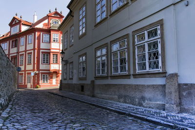 Rear view of man walking on street