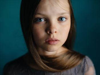 Close-up portrait of cute girl