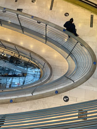 High angle view of spiral staircase