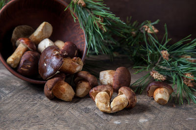 Close-up of peanuts on table