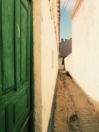 Narrow alley amidst buildings in city