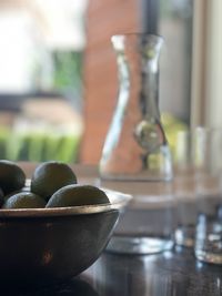 Close-up of dessert in bowl on table