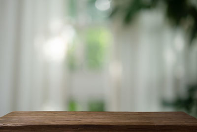 Close-up of wooden table