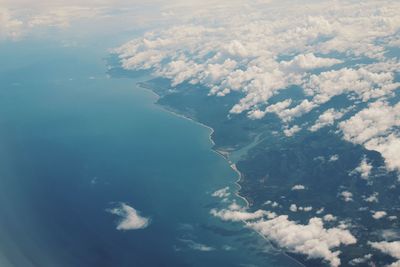 Aerial view of sea against sky