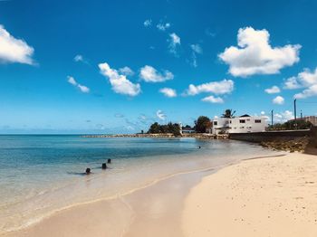 Scenic view of beach against sky