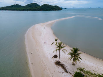 High angle view of beach