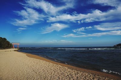 Scenic view of beach against sky