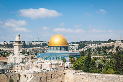 Al-aqsa mosque on the temple mount against sky in jerusalem city