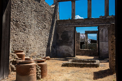 Ruins of the houses in the ancient city of pompeii