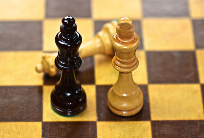 Close-up of chess pieces