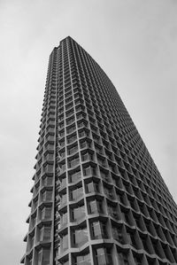 Low angle view of modern building against clear sky