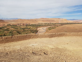 Scenic view of desert against sky