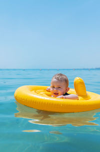 Man swimming in sea